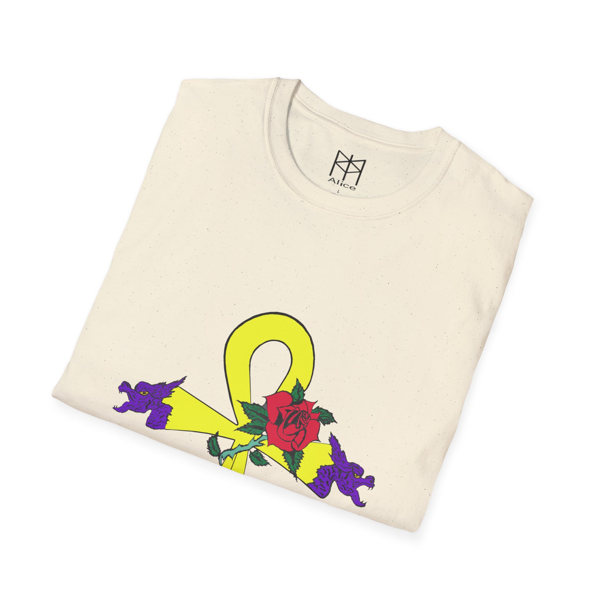 Gold Dragon Ahnk Unisex Softstyle T-Shirt - Image 20