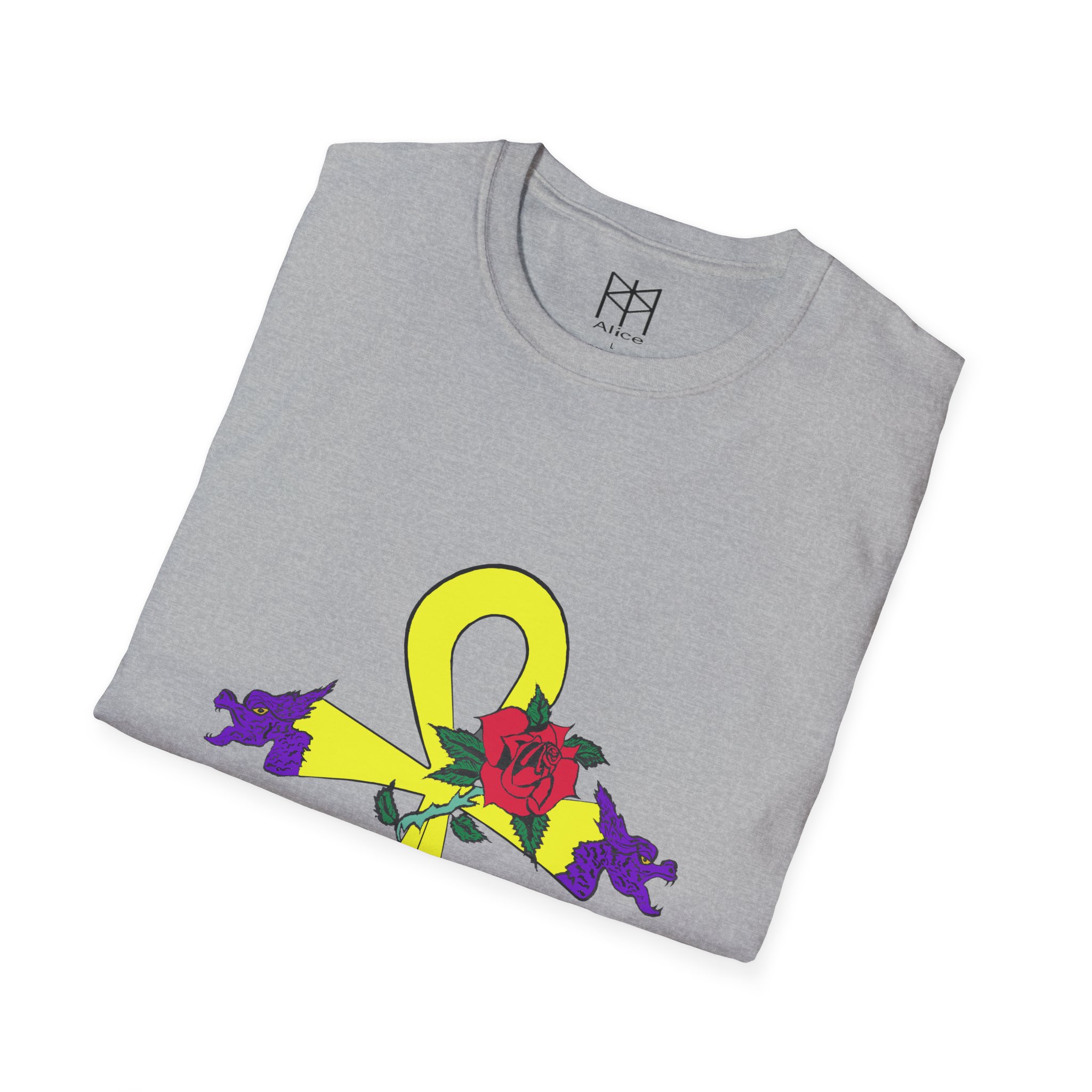 Gold Dragon Ahnk Unisex Softstyle T-Shirt - Image 16