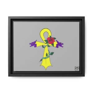 Golden Dragon Ahnk Matte Canvas, Black Frame