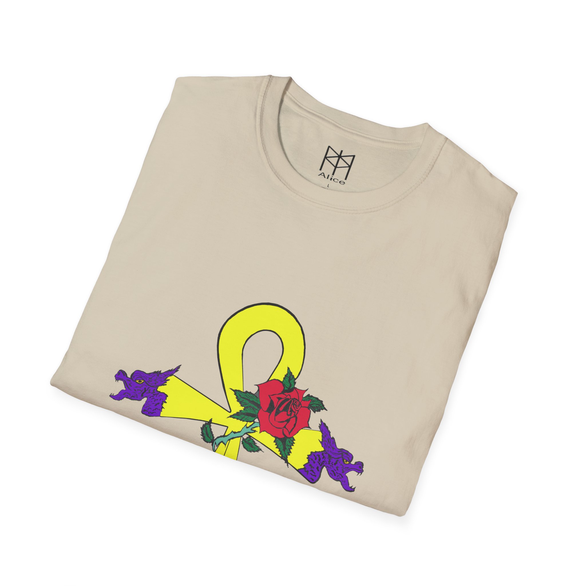 Gold Dragon Ahnk Unisex Softstyle T-Shirt - Image 12