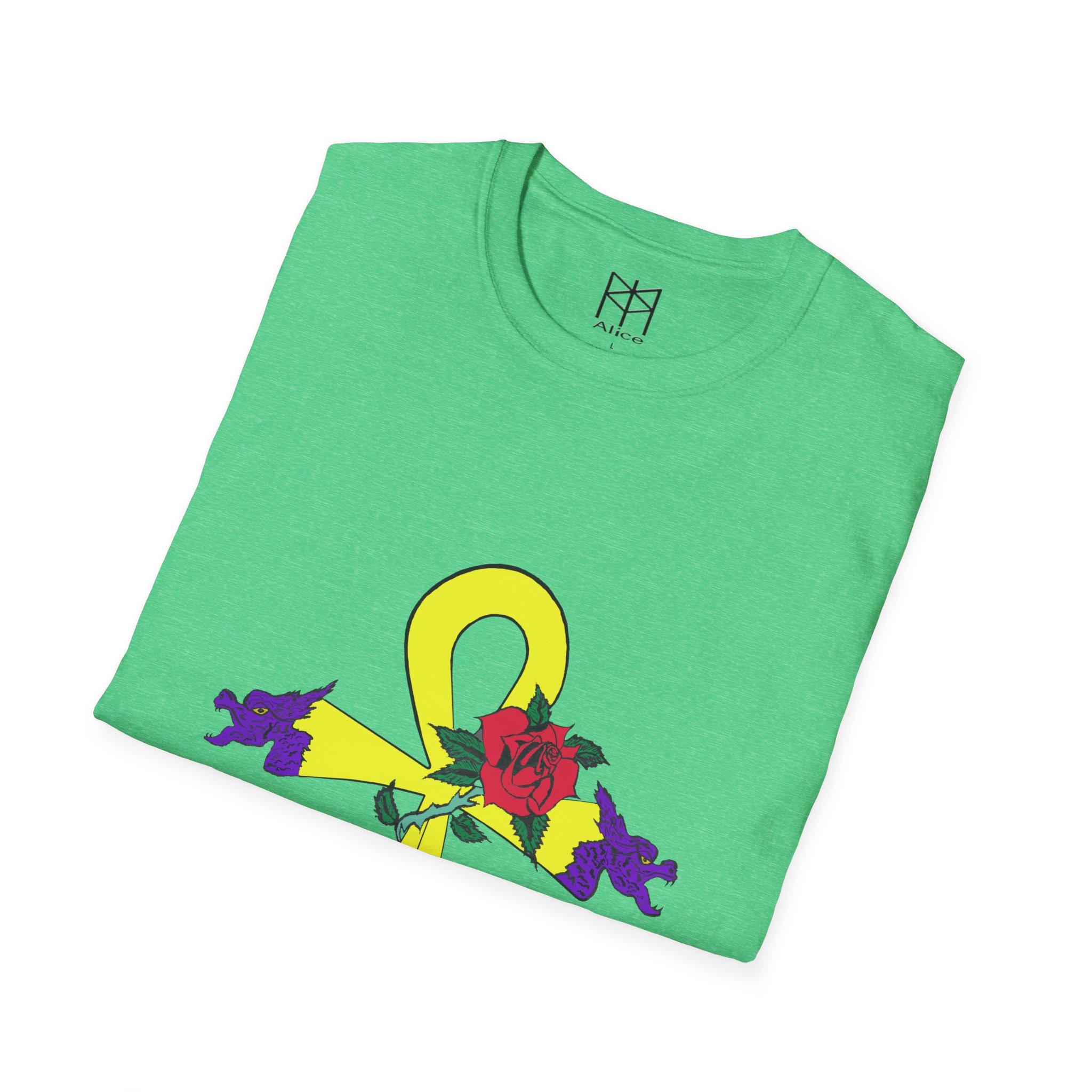 Gold Dragon Ahnk Unisex Softstyle T-Shirt - Image 28